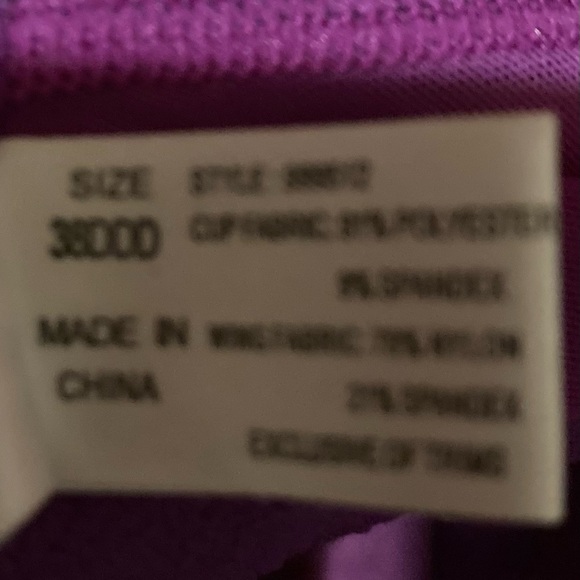 Ladies Size38DDD FashionBug Purple Paisley Molded Cup lightpadded UnderWire Bra - Picture 5 of 8